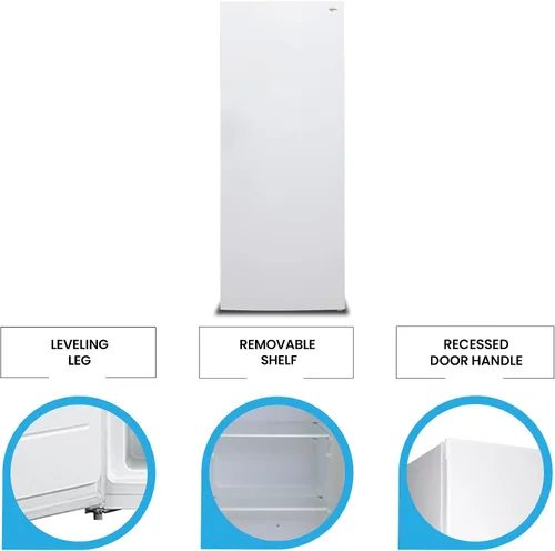 Miniatura 4 de Congelador vertical Koolatron - 4 estantes de rejilla fija, listo para garaje, almacenamiento de carne, descongelación manual, ahorro de espacio