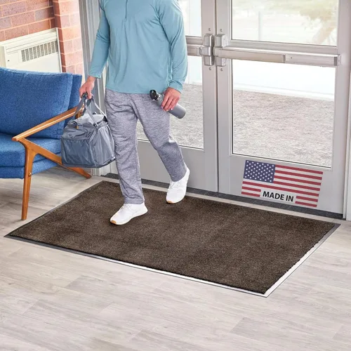 Miniatura 9 de Consolidated Plastics Tapete económico para interiores y exteriores con parte trasera de goma antideslizante, absorbe el agua, alfombra resistente