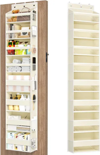 Mefirt Organizador Sobre la Puerta, 8 Estantes Organizadores Colgantes para Puerta con 8 Bolsillos de Gran Capacidad, Organizador de Almacenamiento
