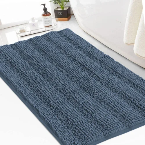 Miniatura 28 de Turquoize Alfombras de Baño de Chenilla Peludas Alfombra de Baño Antideslizante Gruesas Alfombras Peludas para Baño Chenilla Juego de Alfombra