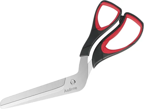 Asdirne Tijeras para pizza, cortador de pizza con hoja desmontable ultra afilada y agarre ergonómico suave, 10.3 pulgadas, negro y rojo