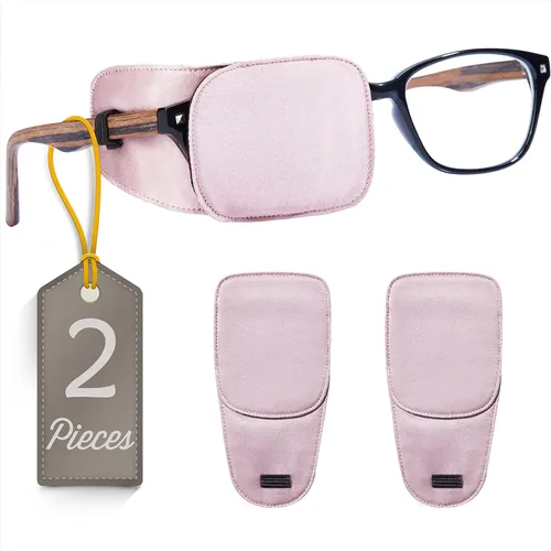 Miniatura 17 de Astropic Parche Grande de Seda para Ojos para Adultos y Niños con Gafas para Cubrir Cualquier Ojo (Grande, Caqui)