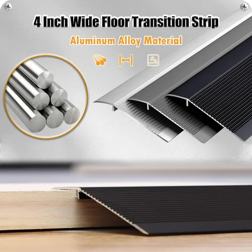 Miniatura 2 de Tiras autoadhesivas para cubrir el suelo, tira de umbral de transición de piso de aluminio de madera a azulejo, tira de puerta duradera y fácil