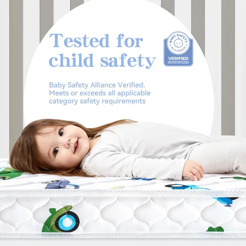 Miniatura 7 de Colchón Premium de Espuma para Cuna de Bebé y Cama para Niño Pequeño – Transpirable – 52" x 27.6" x 5", No Tóxico, 100% Suave, Colchón para Niño