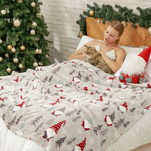Miniatura 16 de Cozy Bliss Manta patriótica de gnomo, manta cálida para el 4 de julio, manta de felpa lechosa, ultra suave y acogedora para sofá, sofá y cama, azul