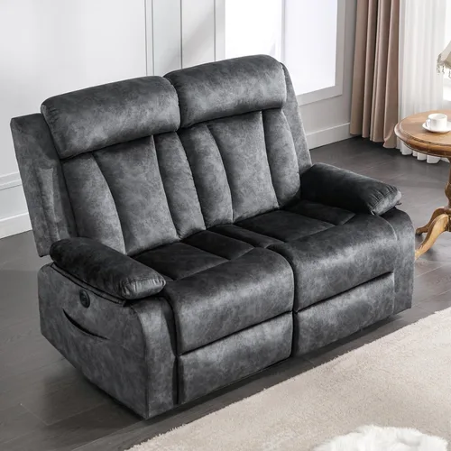 Miniatura 9 de GUEAPY Sofá reclinable con calor y masaje, sofá reclinable con mesa abatible, sofá reclinable de 3 plazas para sala de estar, asientos de cine