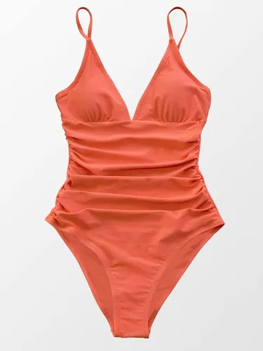 Miniatura 5 de CUPSHE - Traje de baño de una pieza para mujer con control de abdomen y cuello en V