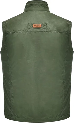 Miniatura 2 de Spanye Chaleco ligero para hombre, con bolsillos, chaqueta resistente al viento, para deporte, golf, trabajo