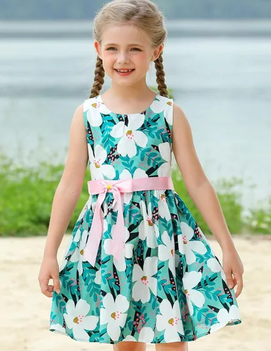 Miniatura 143 de Vestido de verano para niña, de algodón, con diseño floral