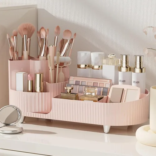 Miniatura 10 de Organizador de maquillaje giratorio, estuche de exhibición de cosméticos de gran capacidad, fácil de contener todos tus productos de maquillaje, al