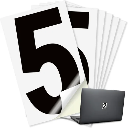 Miniatura 71 de iSYFIX Calcomanías de vinilo negro número 0 (Zero) – Paquete de 6 calcomanías de 1.5 pulgadas – Calcomanías de alta calidad, fondo reflectante