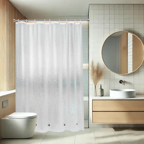 Miniatura 25 de AooHome Eva - Forro de ducha pequeño de 36 x 72 pulgadas, cortina de baño transparente de calibre 8 con ganchos, imanes inferiores, impermeable
