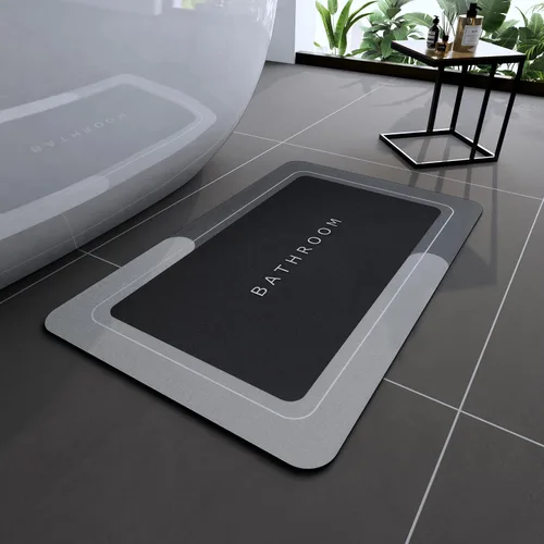 Miniatura 30 de Tapete de baño, tapetes de baño súper absorbentes, antideslizantes, de secado rápido, tapetes de goma fina para piso de baño que caben debajo