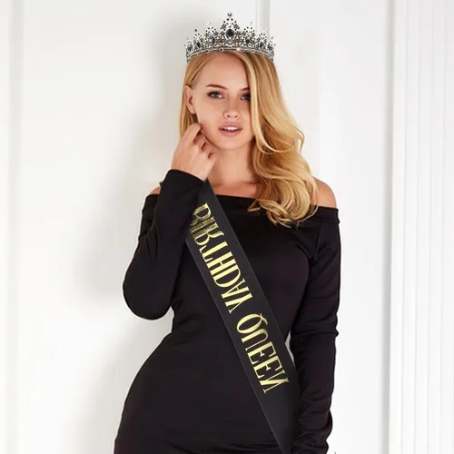 Miniatura 2 de CAVETEE Tiara y banda de cumpleaños barroca, Negro2, Talla única