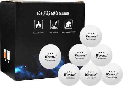 Miniatura 8 de KEVENZ Paquete de 60 pelotas de ping pong de 3 estrellas, pelota de tenis de mesa avanzada de 1.57 pulgadas + mm, pelotas de ping pong al aire
