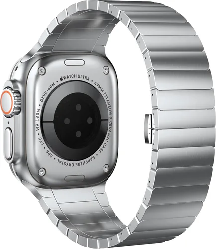 Miniatura 2 de NotoCity Compatible con Apple Watch Ultra 2/Ultra de 1.929 in 1.772 in 1.732 in 1.654 in, correa de metal de titanio para hombres con cierre