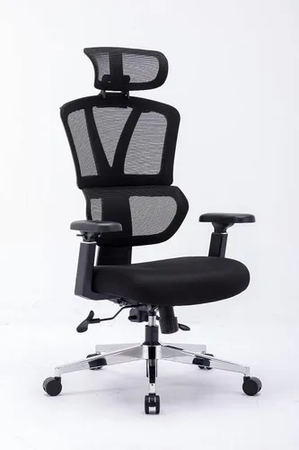 Miniatura 10 de Silla ergonómica de oficina con respaldo alto Ruedas de hoja rodante Silla de malla para ejecutivos, asistentes a la oficina, trabajo desde