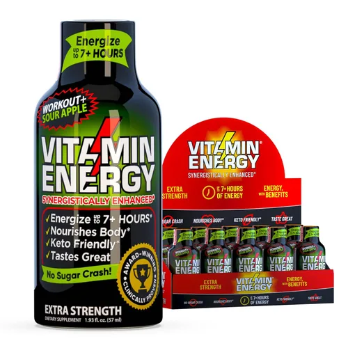 Miniatura 44 de Vitamin Energy Immune+ Extra Strength Energy Shot Army Orange 10 unidades, 260 mg de cafeína natural, vitaminas B, citicolina, té verde, apoyo
