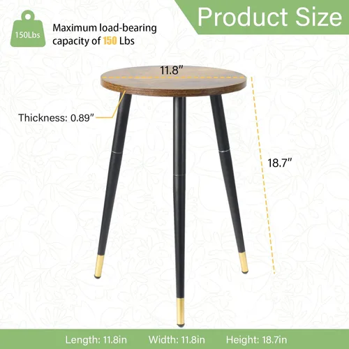 Miniatura 3 de Soporte alto para plantas de interior, soporte alto para plantas de madera de mediados de siglo con patas de metal, mesa moderna para macetas, mesas