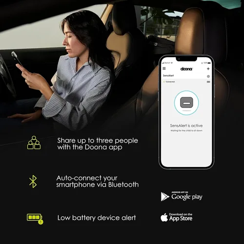 Miniatura 5 de Doona SensAlert - Alerta de asiento de coche para niños, compatible con asiento de automóvil y cochecito Doona