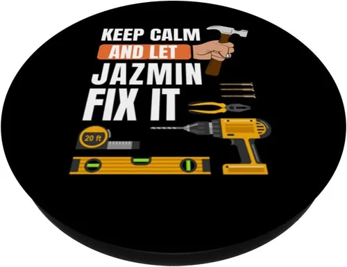 Miniatura 2 de Keep calm and let Jazmin fix it handyman, construction PopSockets Swappable PopGrip