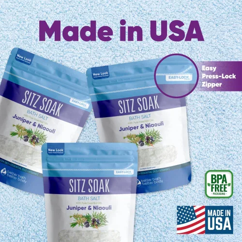 Miniatura 6 de Sitz - Sal de baño (paquete de 3) para hemorroides calmante para hemorroides, sal de Epsom de grado USP, 3 bolsas de 6 libras en total con aceites
