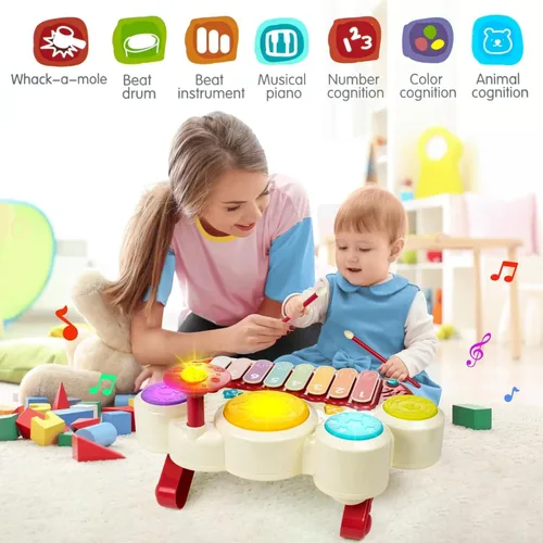 Miniatura 6 de Marstone Juguetes para Bebés para Regalos de Cumpleaños de Niña de 1 Año: Conjunto Musical 5 en 1 para Niño Pequeño de 1-2, Juguetes Educativos