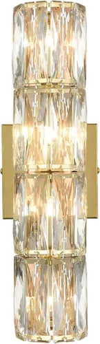 Miniatura 12 de SAMTEEN Aplique de pared de cristal de 23.6 pulgadas, apliques dorados, iluminación de pared moderna de mediados de siglo, 6 luces de montaje