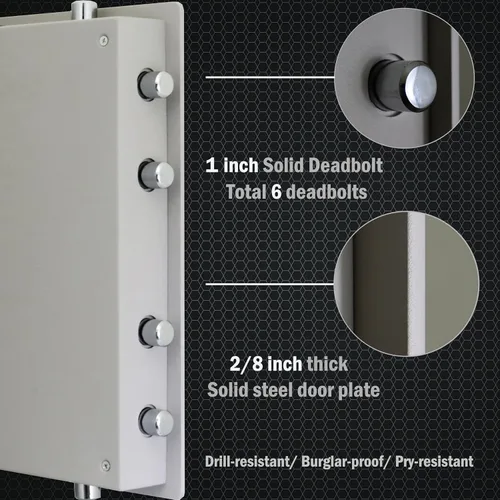 Miniatura 4 de ProtexSafe SK-60 - Caja fuerte de acero ignífugo para el hogar con teclado biométrico, digital, cerradura de llave, 1.32 pies cúbicos, 11.8 x 14.5 x