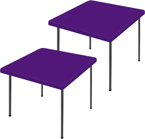 Miniatura 75 de Moosfor Paquete de 2 manteles rectangulares de elastano de 4 pies, elásticos y ajustables para pícnic, cubierta de mesa de patio elástica y lavable