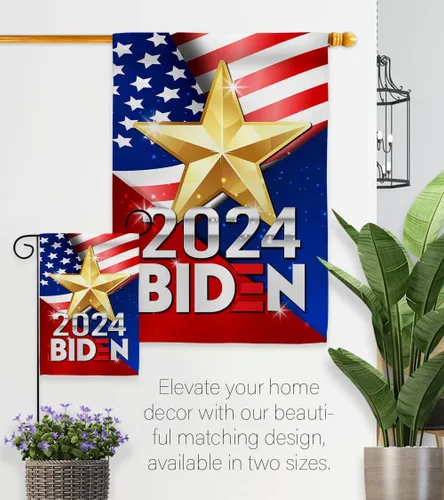 Miniatura 8 de Biden Harris bandera de jardín con bandera de voto, soporte de pared para el presidente patriótico demócrata republicano de la fiesta de té