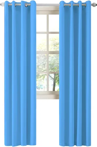 Miniatura 81 de LA PALMA Cortinas opacas con aislamiento térmico y ojales, para sala de estar, dormitorio, paquete de 2 paneles