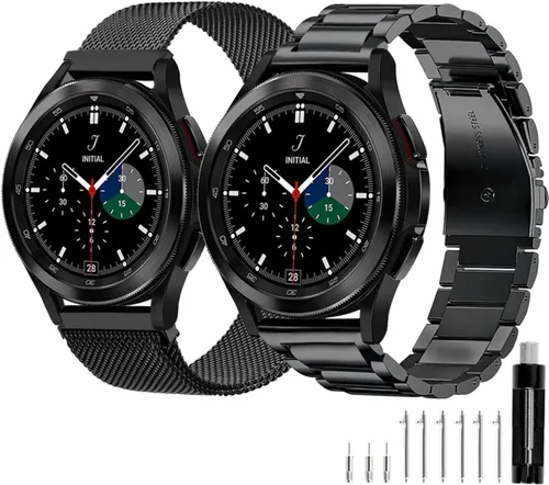 Miniatura 18 de GOLDTOLUCK Correa de acero inoxidable compatible con Samsung Galaxy Watch 8 7 6 5 4 Classic FE Pro 40mm 44mm 46mm 43mm 47mm 45mm 42mm 20mm