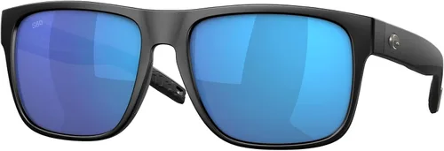 Miniatura 8 de Costa Man - Gafas de sol con montura negra mate, lentes de espejo verde, 2.323 in