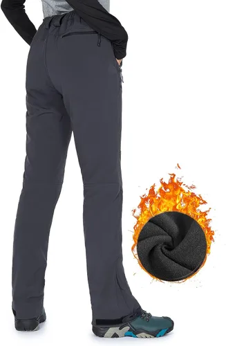 Miniatura 2 de Hiauspor Women's Hiking Pants Waterproof Snow Ski Winter Pants Fleece Lined Outdoor Softshell Insulated Snowboarding Pants