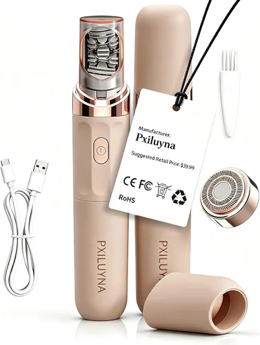 Pro 3.0 - Depiladora facial para mujer, 2 en 1, Pluxyepil, eliminación suave de raíces para cabello grueso y fino, afeitadora eléctrica recargable