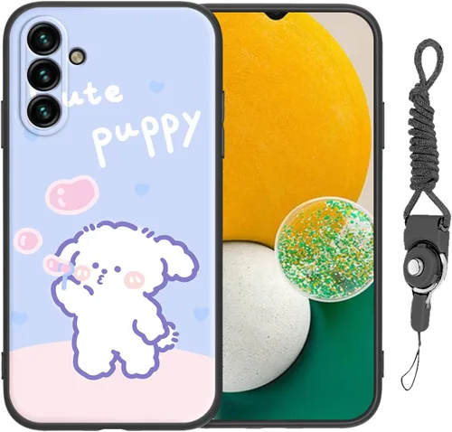 Miniatura 33 de Funda para Galaxy A51 5G (no compatible con la versión A51 4G) con correa de cordón, para niñas y mujeres, diseño lindo de anime, funda de silicona