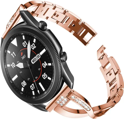 Miniatura 11 de Correas de repuesto para Samsung Galaxy Watch 3 de 1.772 in SM-R840 para mujeres y hombres, 0.866 pulgadas de liberación rápida de acero inoxidable