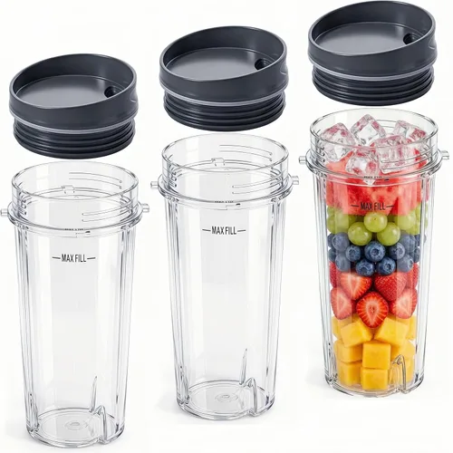 Miniatura 8 de Taza de licuadora de repuesto de 16 oz para Ninja, taza de licuadora de una sola porción con tapas para licuadoras BL770 BL780 BL660 BL740 BL810