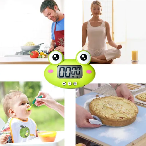 Miniatura 3 de Temporizador de cocina, cuenta regresiva de animales de dibujos animados, temporizador de cocción digital con magnético, reloj visual LCD