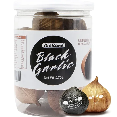 Ajo Negro Entero 170g Ajo Negro Envejecido para 90 Días Completos Frasco de Ajo Negro 0.37 Libras