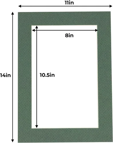 Miniatura 266 de 8.5x11 Mat for 11x14 Frame - Precut Mat Board Acid-Free Brown 8.5x11 Photo Matte Made to Fit a 11x14 Picture Frame, Premium Matboard for Family