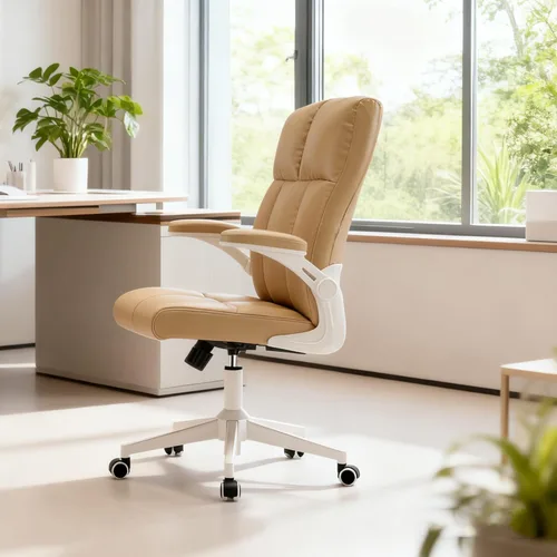 Miniatura 6 de balmstar Leather Office Chair Computer Desk Chair, 360° Swivel Rolling Wheels, Adjustable Tilt Angle 90°-135° with Lumbar Support Executive Chair