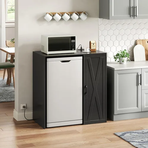 Miniatura 3 de Herture Mini gabinete para refrigerador con almacenamiento, gabinete de barra de café con toma de corriente, se adapta a refrigerador de vino de 24