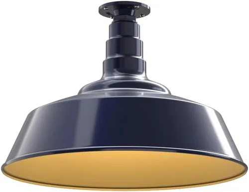 Miniatura 21 de Steel Lighting Co. Manhattan Warehouse Light Lámpara colgante montada en el techo Cúpula de 20 pulgadas Montaje al ras Luz de granero