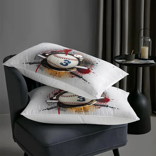 Miniatura 6 de AILONEN Juego de edredón de béisbol tamaño individual, juego de ropa de cama para niños, cama deportiva para niños en una bolsa, 1 juego de edredón