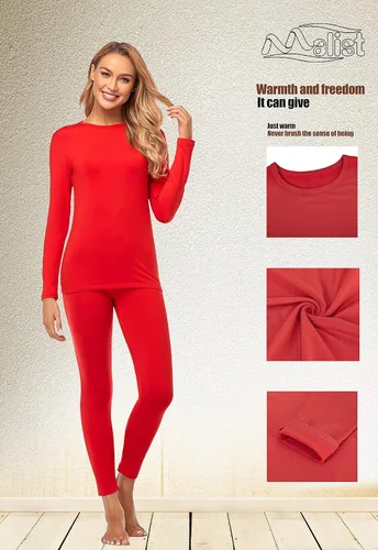 Miniatura 6 de Ropa interior térmica para mujer, parte superior larga ultra suave con forro polar