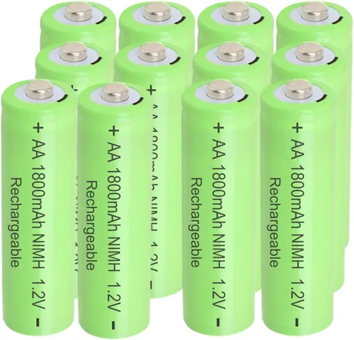 12 baterías recargables Ni-MH 1.2V AA 1800mAh doble A, precargadas para ratones inalámbricos, reloj despertador, luces solares de jardinería al aire