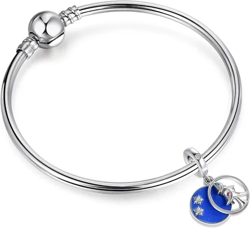 Miniatura 3 de Muñeco de nieve de Navidad, elfo, ciervo, dulce pan de jengibre, abalorio de invierno para pulsera Pandora