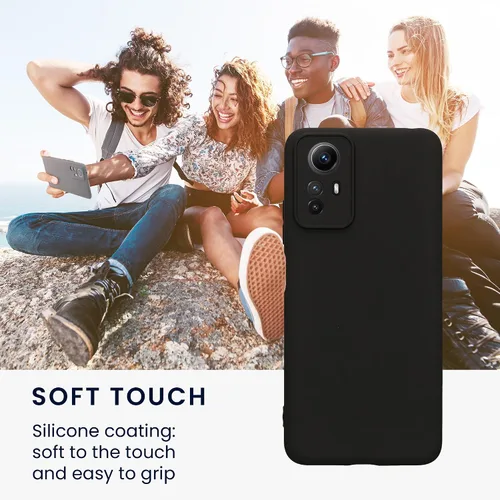 Miniatura 4 de kwmobile Funda compatible con Xiaomi Redmi Note 12S - Funda protectora delgada de TPU para teléfono - Acabado mate suave - Negro mate